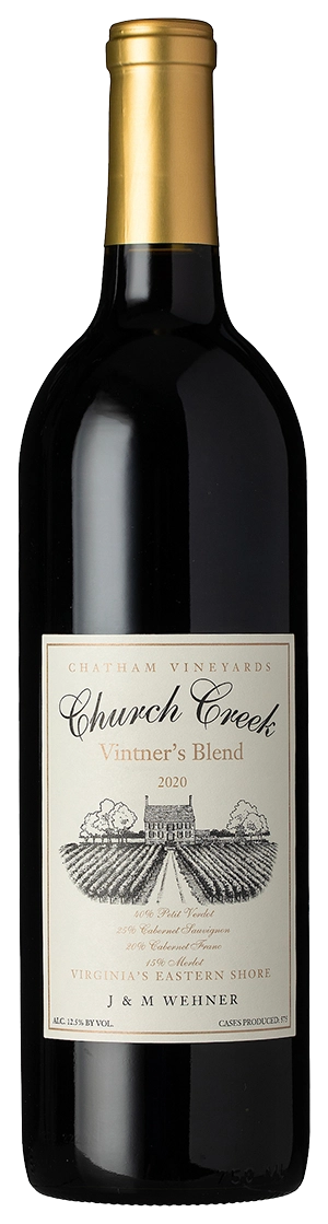 A bottle of Vintner's Blend from Chatham Vineyards. 