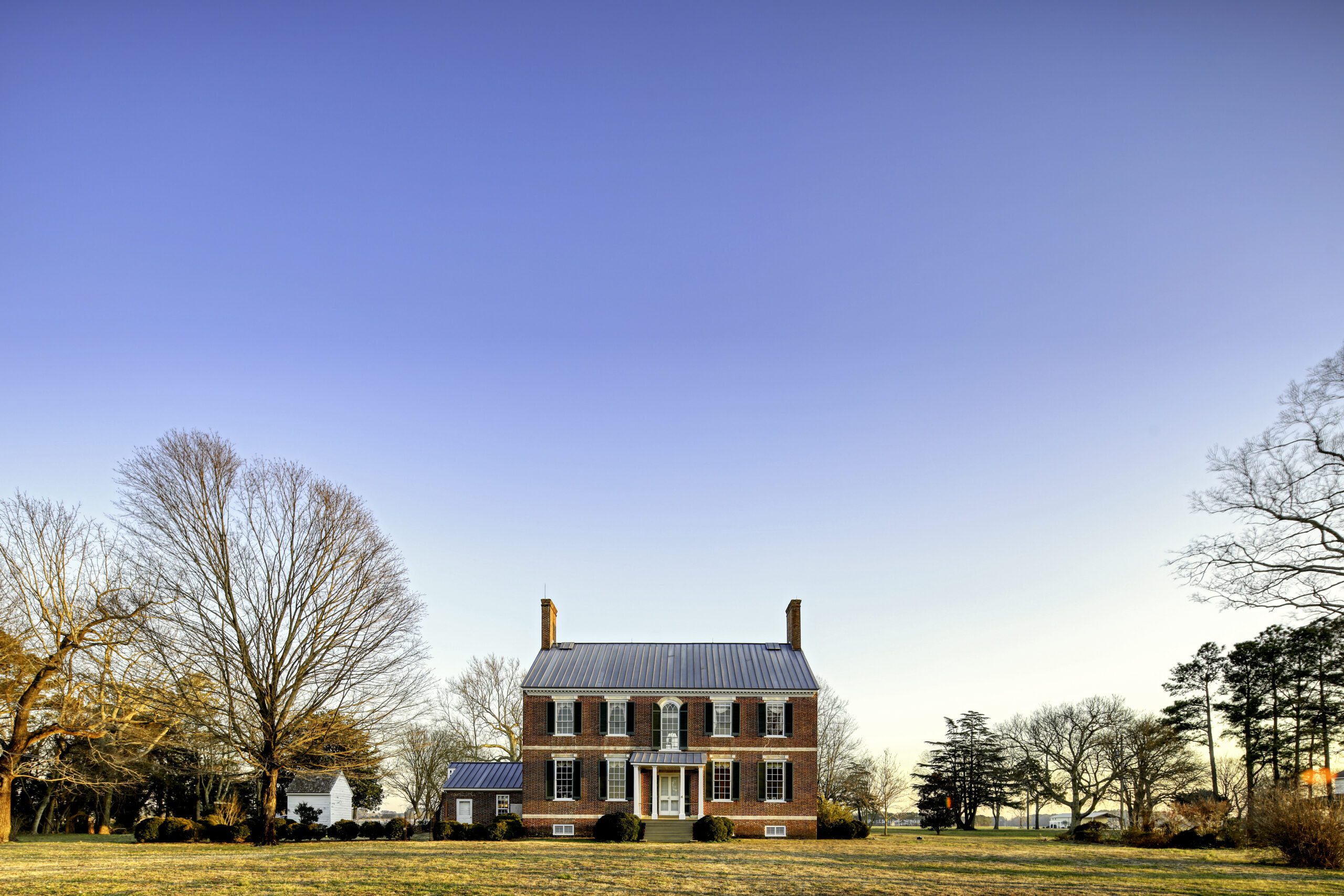 An exterior view of the house at Chatham Vineyards