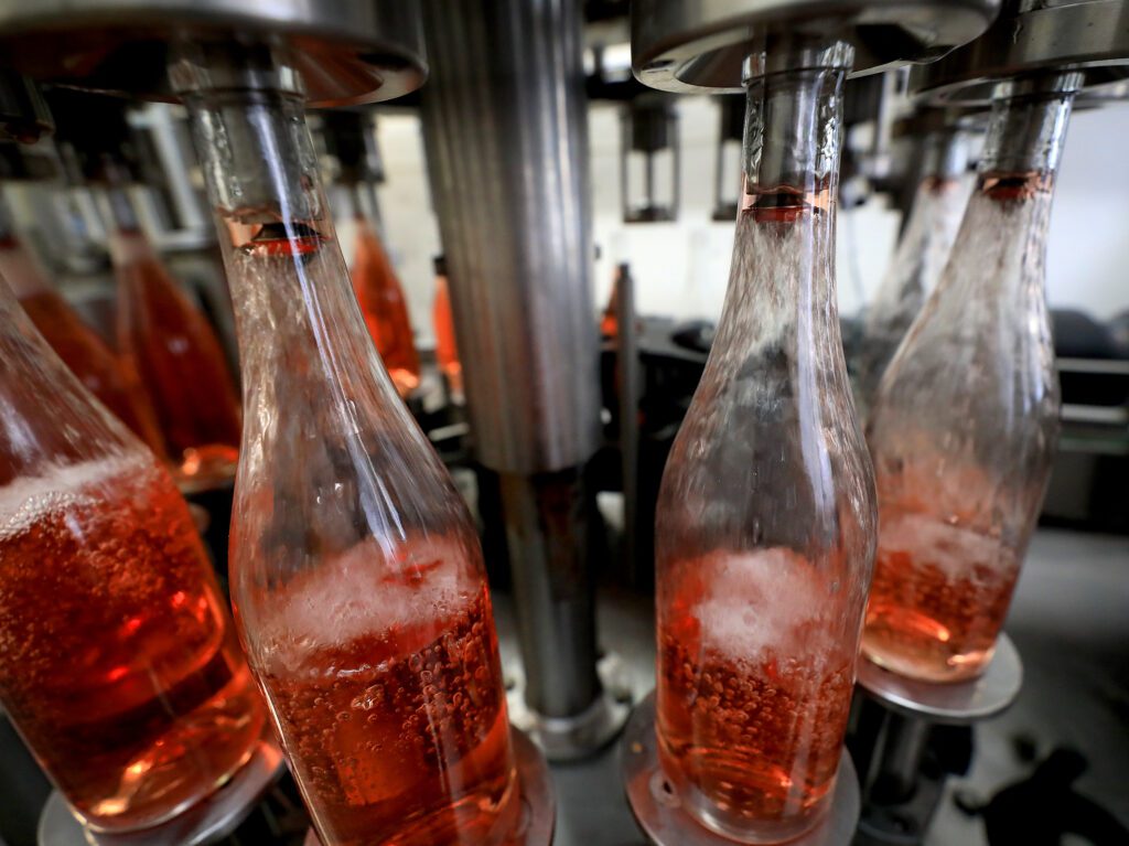 Chatham Vineyards Rose being bottled
