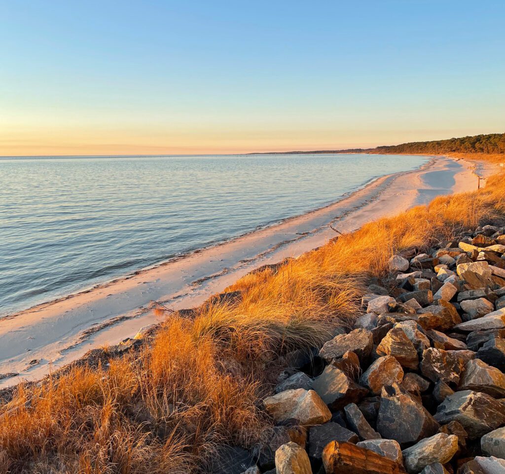 Eastern Shore beach at the golden hour